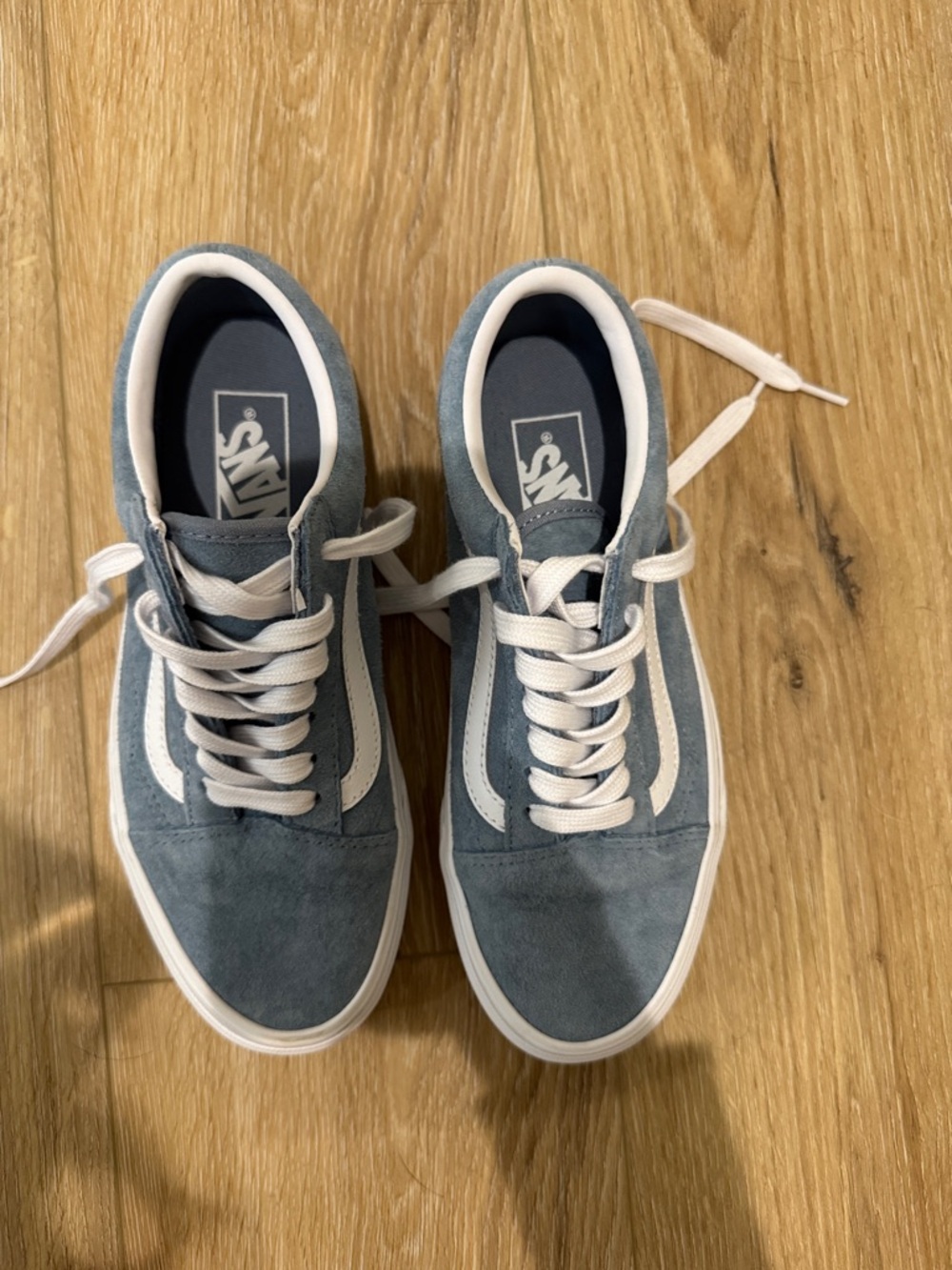 Vans Sneakers in Light Blue with White Stripe. Worn once. Mens 5.5 womans 7 - Picture 2 of 3